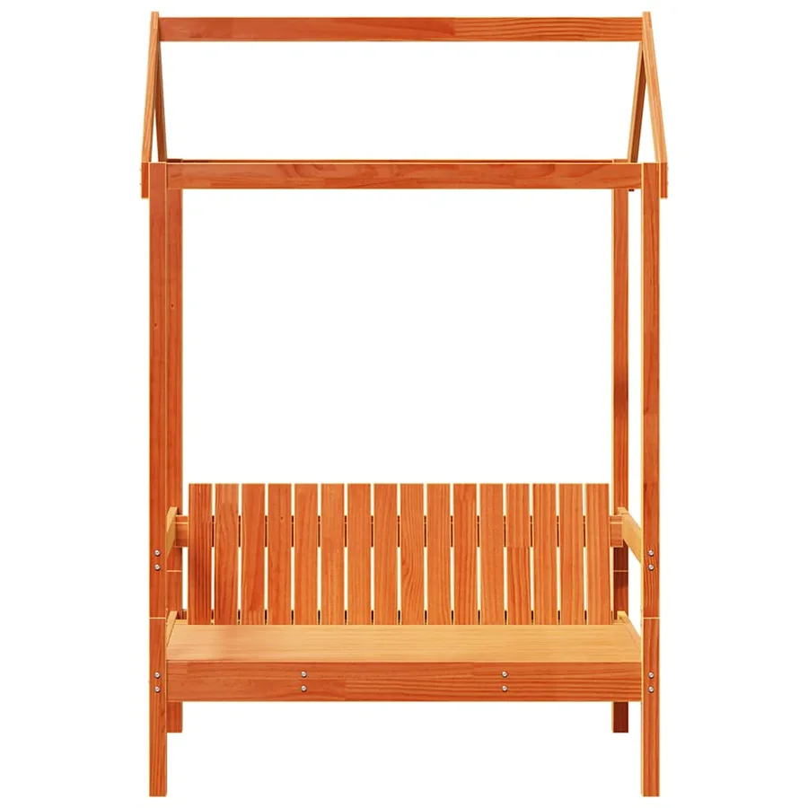Banc avec toit cire marron 117,5x70x176,5 cm bois de pin massif - 4
