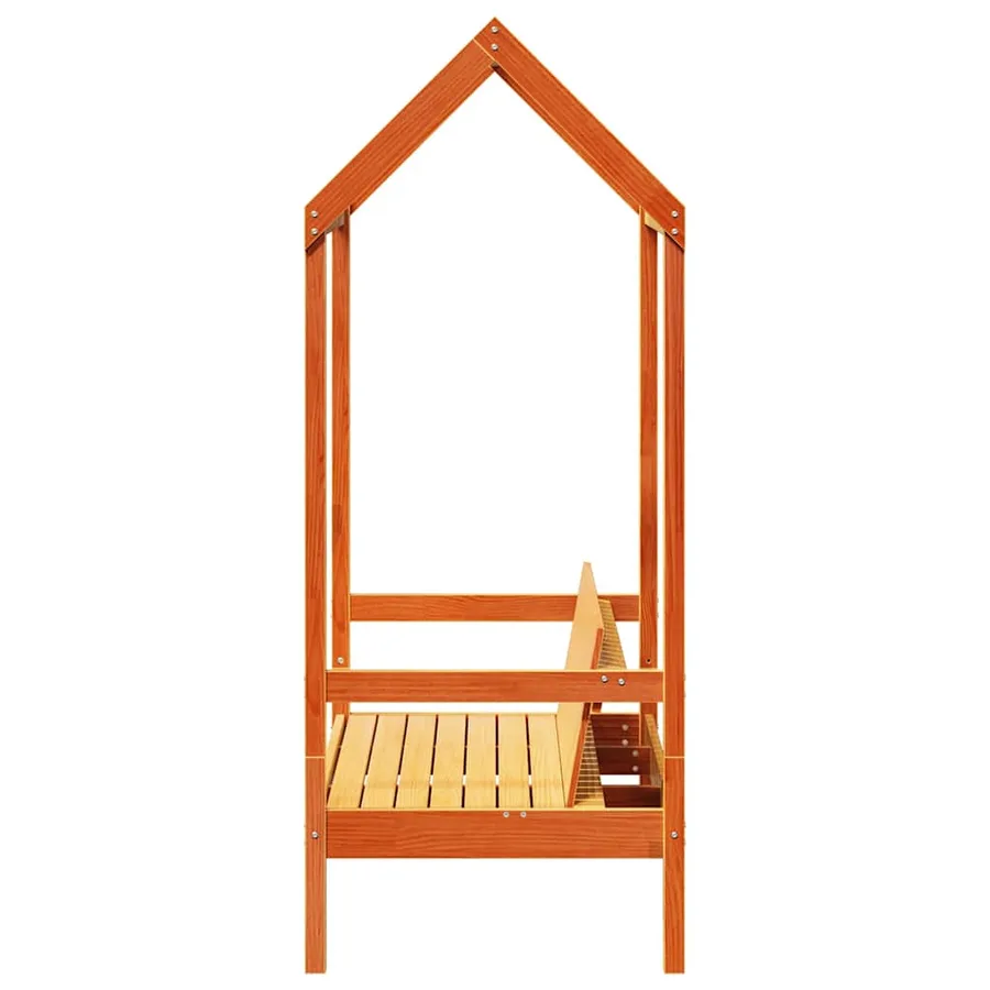 Banc avec toit cire marron 117,5x70x176,5 cm bois de pin massif - 5