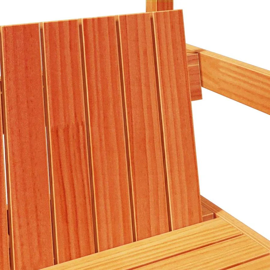 Banc avec toit cire marron 117,5x70x176,5 cm bois de pin massif - 7