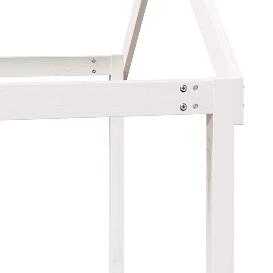 Lit haut sans matelas blanc 80x200 cm bois de pin massif - 10