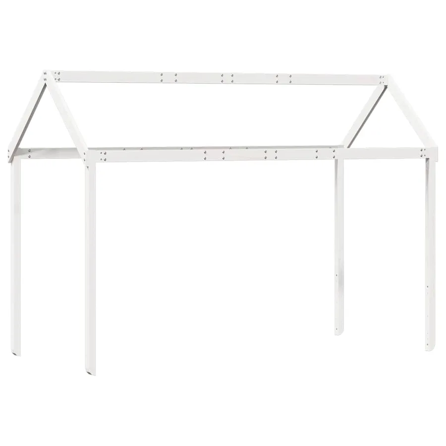 Lit haut sans matelas blanc 80x200 cm bois de pin massif - 6