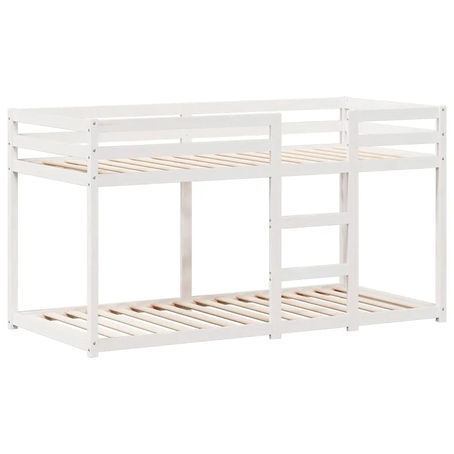 Lit superposé sans matelas blanc 90x200 cm bois de pin massif - 5