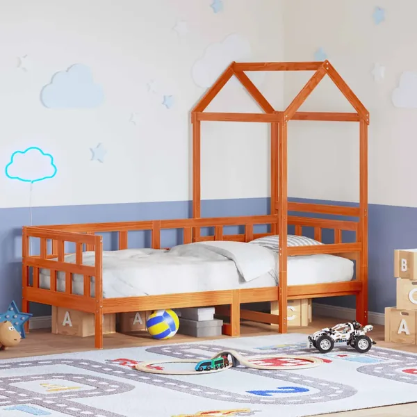 Lit de jour avec toit sans matelas 80x200 cm bois massif