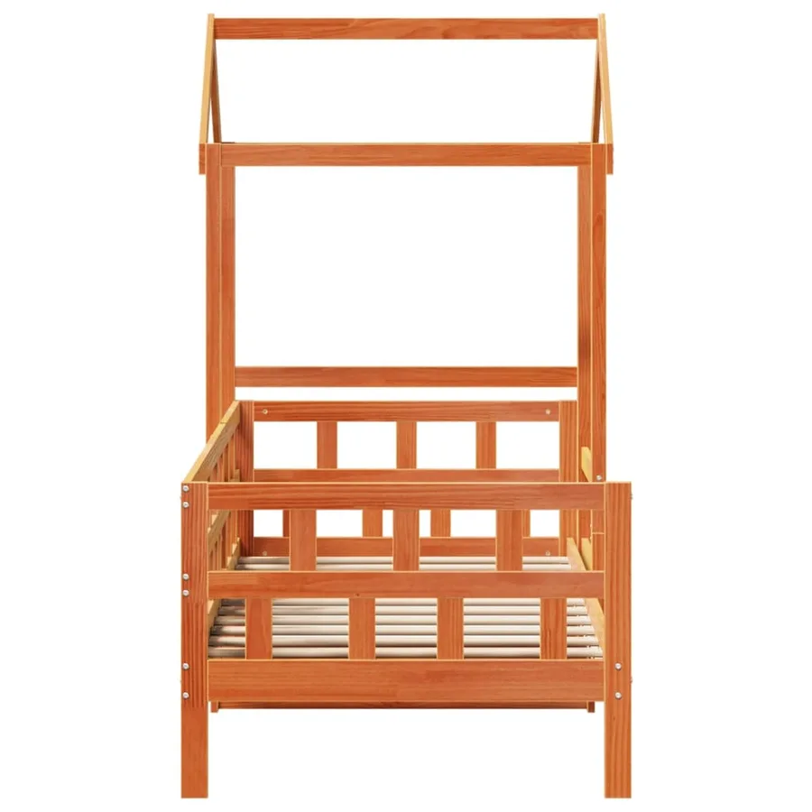 Lit de jour avec toit sans matelas 80x200 cm bois massif - 7