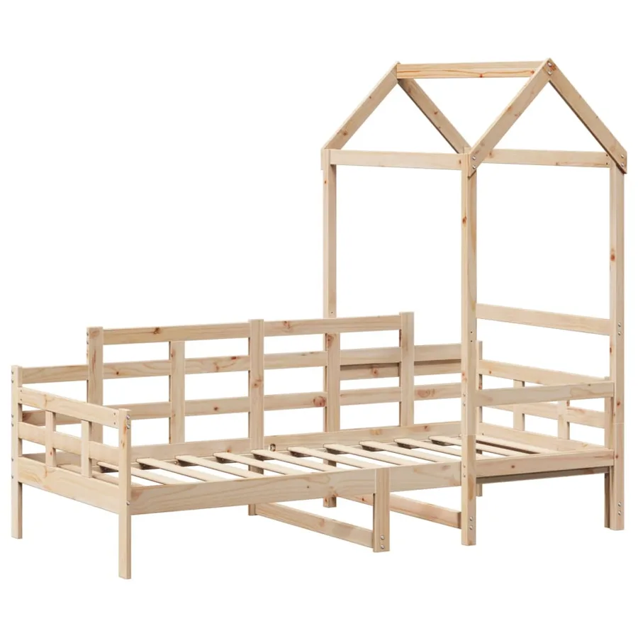 Lit de jour avec toit sans matelas 80x200 cm bois massif - 3
