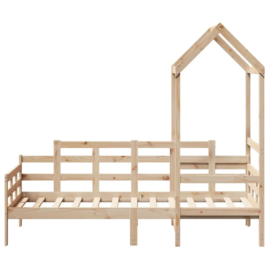 Lit de jour avec toit sans matelas 80x200 cm bois massif - 4