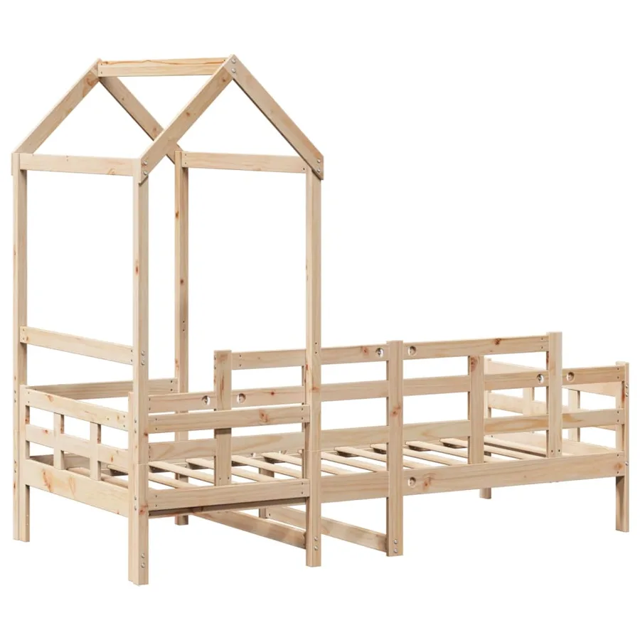 Lit de jour avec toit sans matelas 80x200 cm bois massif - 8