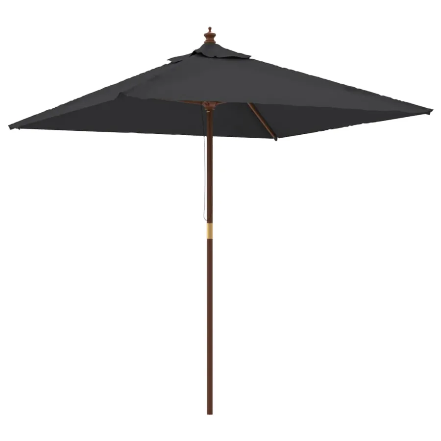 Parasol de jardin avec mât en bois noir 198x198x231 cm - 2