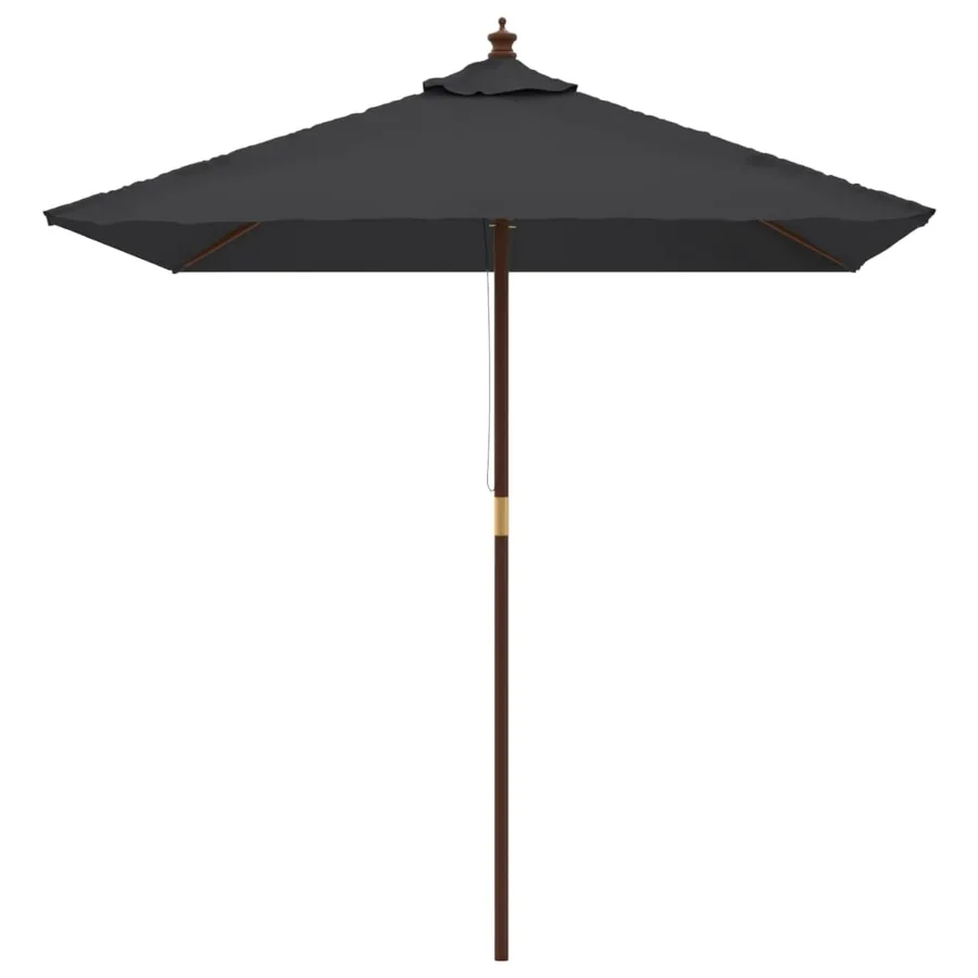 Parasol de jardin avec mât en bois noir 198x198x231 cm - 3