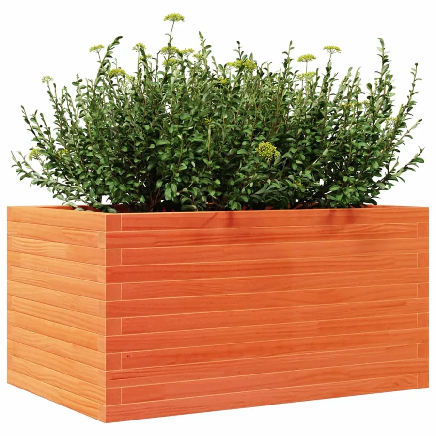 Jardinière cire marron 90x60x45,5 cm bois de pin massif - 4