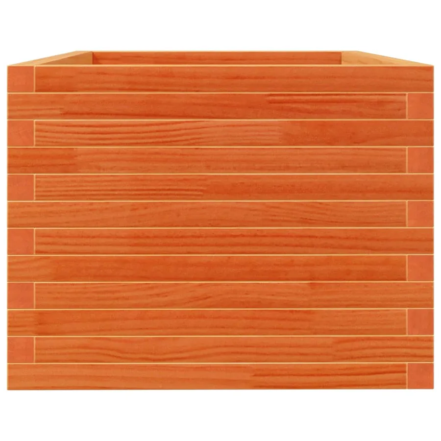 Jardinière cire marron 90x60x45,5 cm bois de pin massif - 6