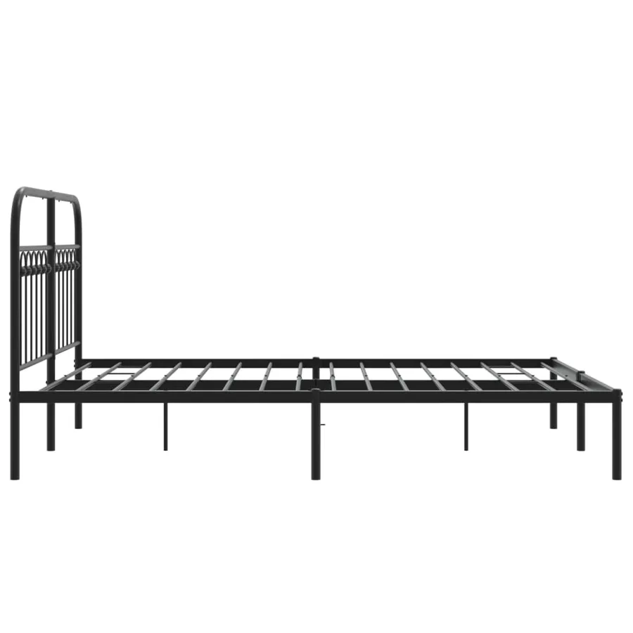 Cadre de lit métal sans matelas avec tête de lit noir 140x200cm - 5