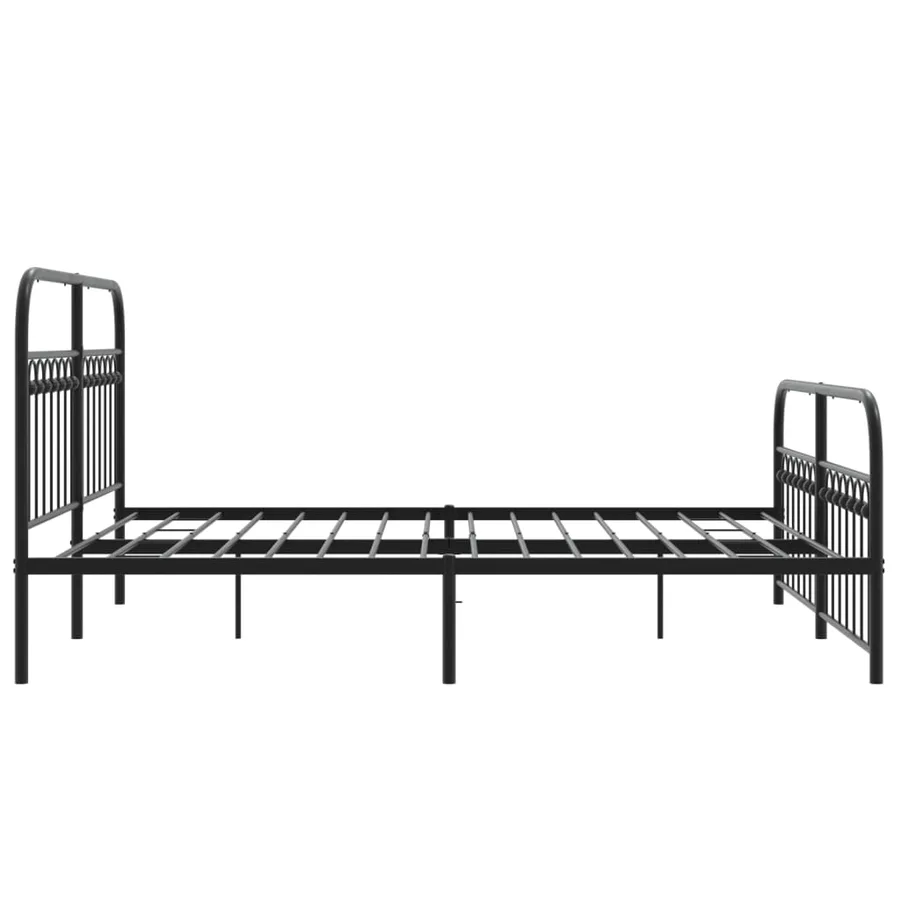 Cadre de lit métal sans matelas avec pied de lit noir 150x200cm - 5