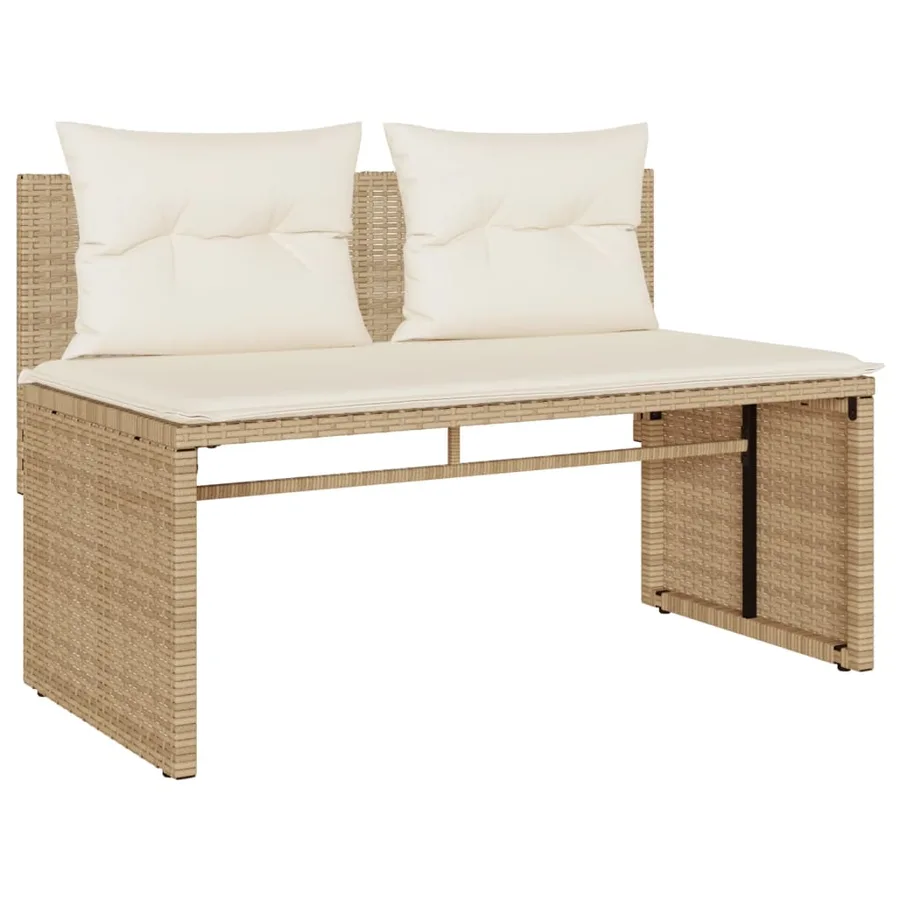 Salon de jardin avec coussins 4 pcs beige résine tressée - 4