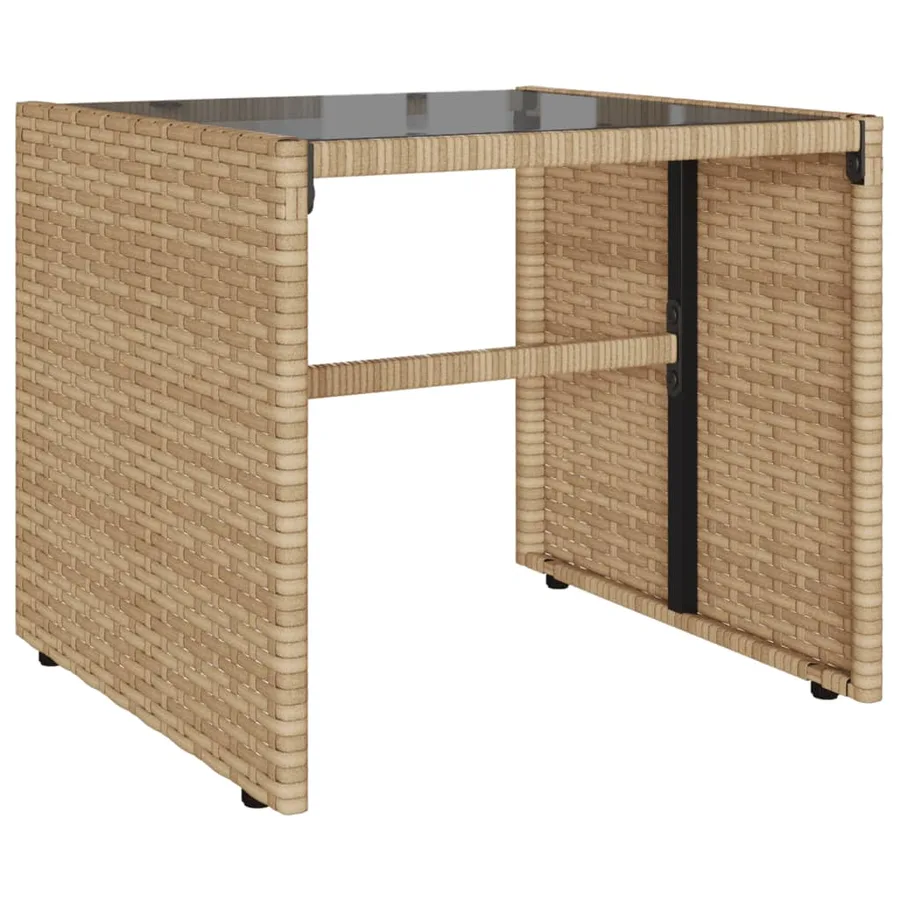 Salon de jardin avec coussins 4 pcs beige résine tressée - 5