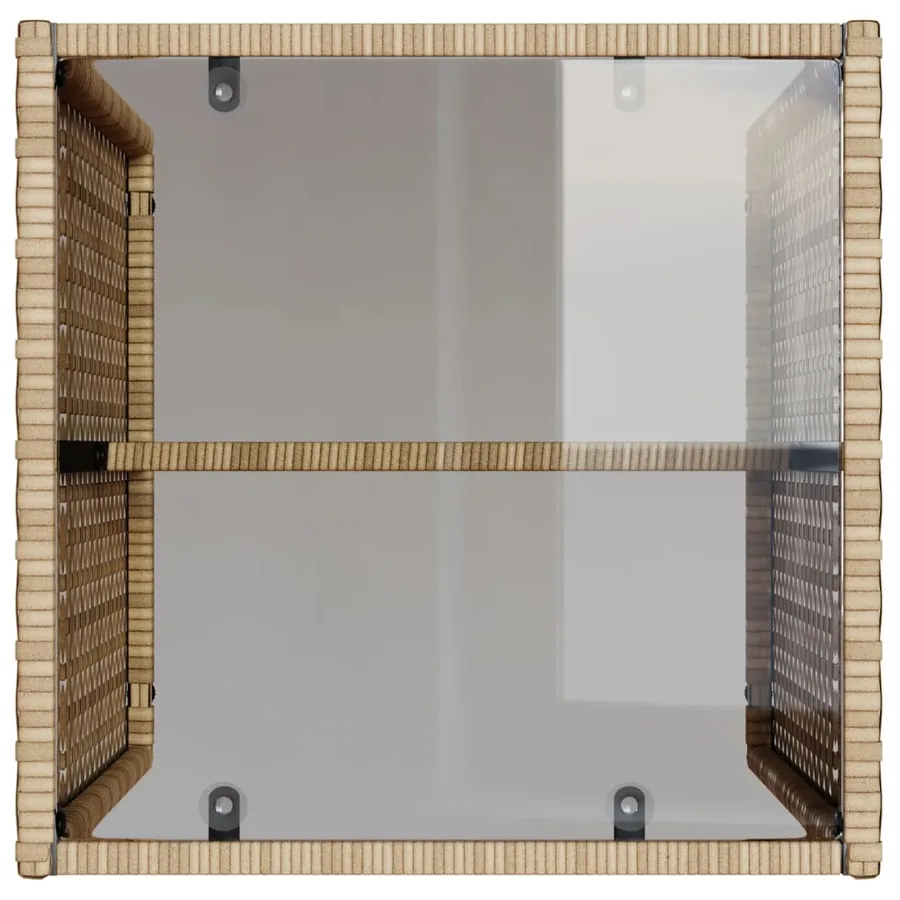 Salon de jardin avec coussins 4 pcs beige résine tressée - 7