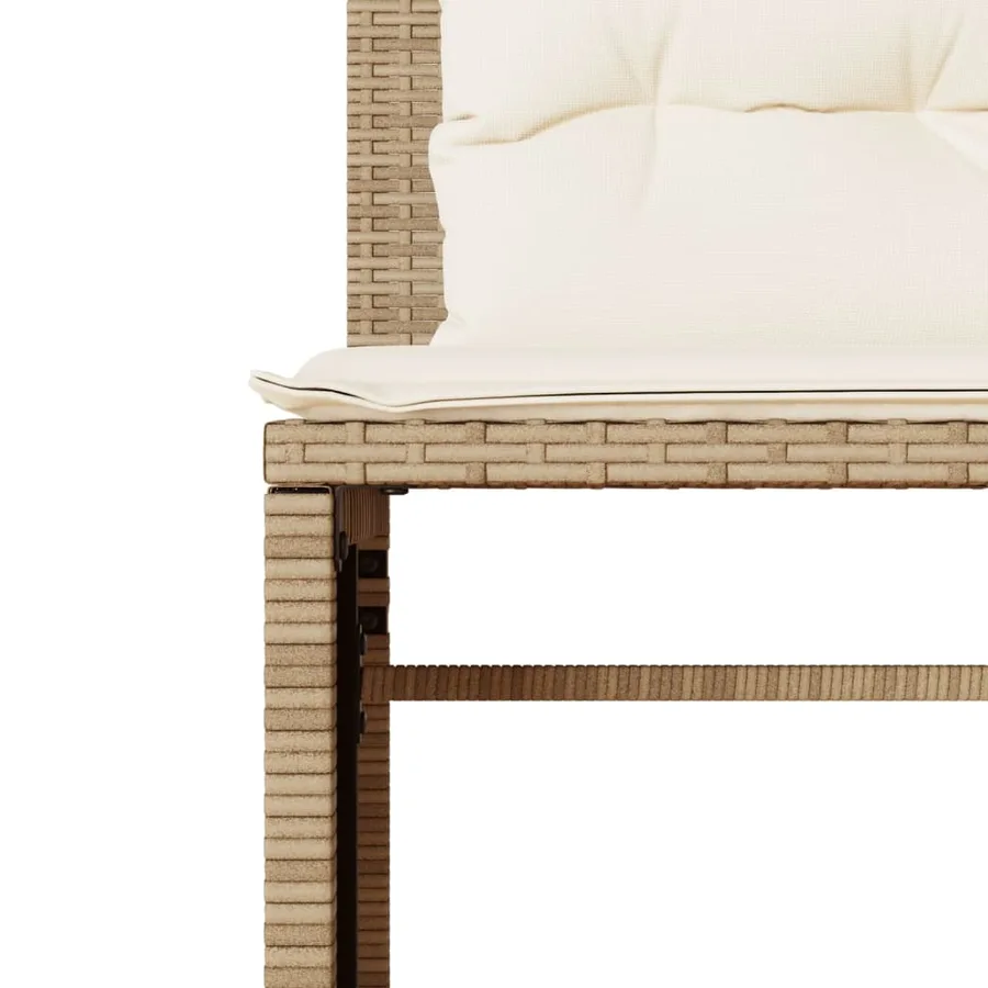 Salon de jardin avec coussins 4 pcs beige résine tressée - 8