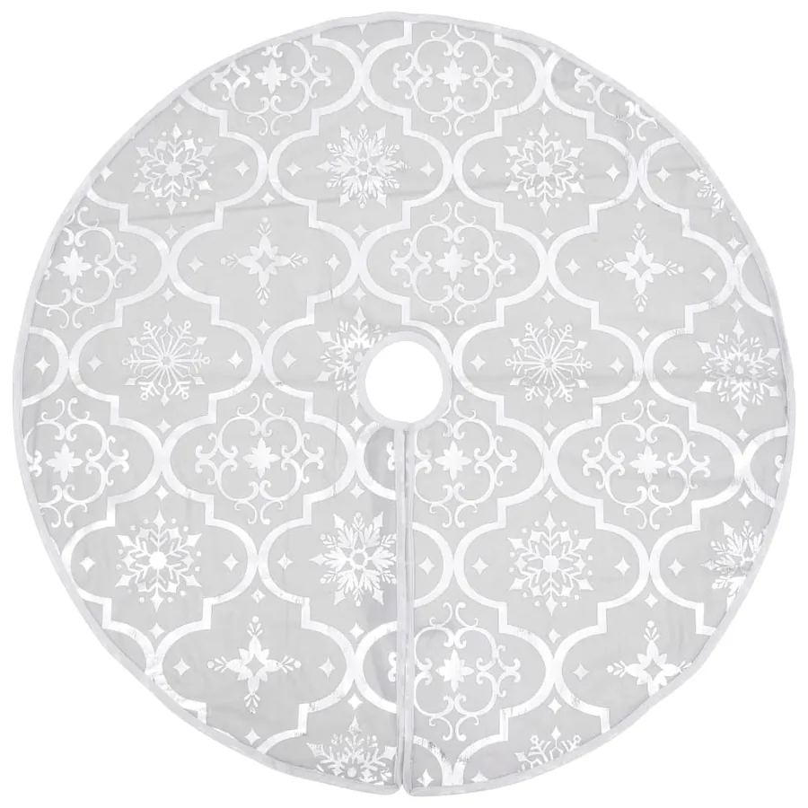 Jupe de sapin de Noël de luxe avec chaussette Blanc 90 cm Tissu - 3
