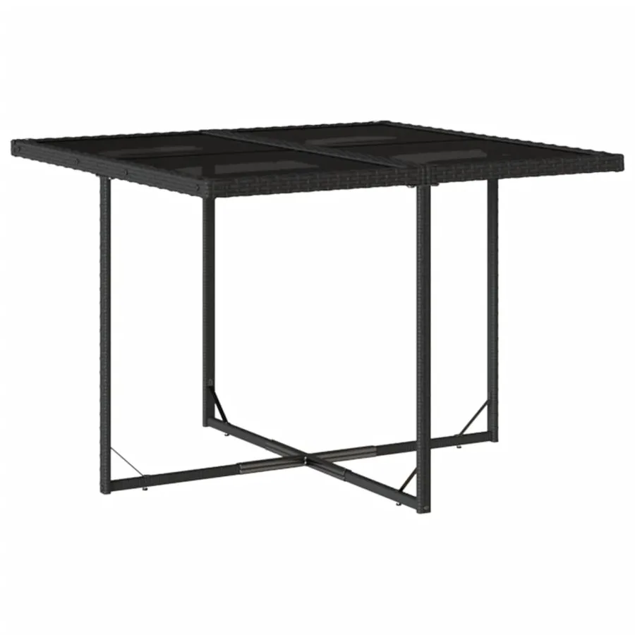 Ensemble à manger de jardin coussins 5pcs Noir Résine tressée - 3