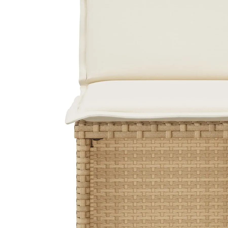 Ensemble de bistro 3 pcs avec coussins beige résine tressée - 10