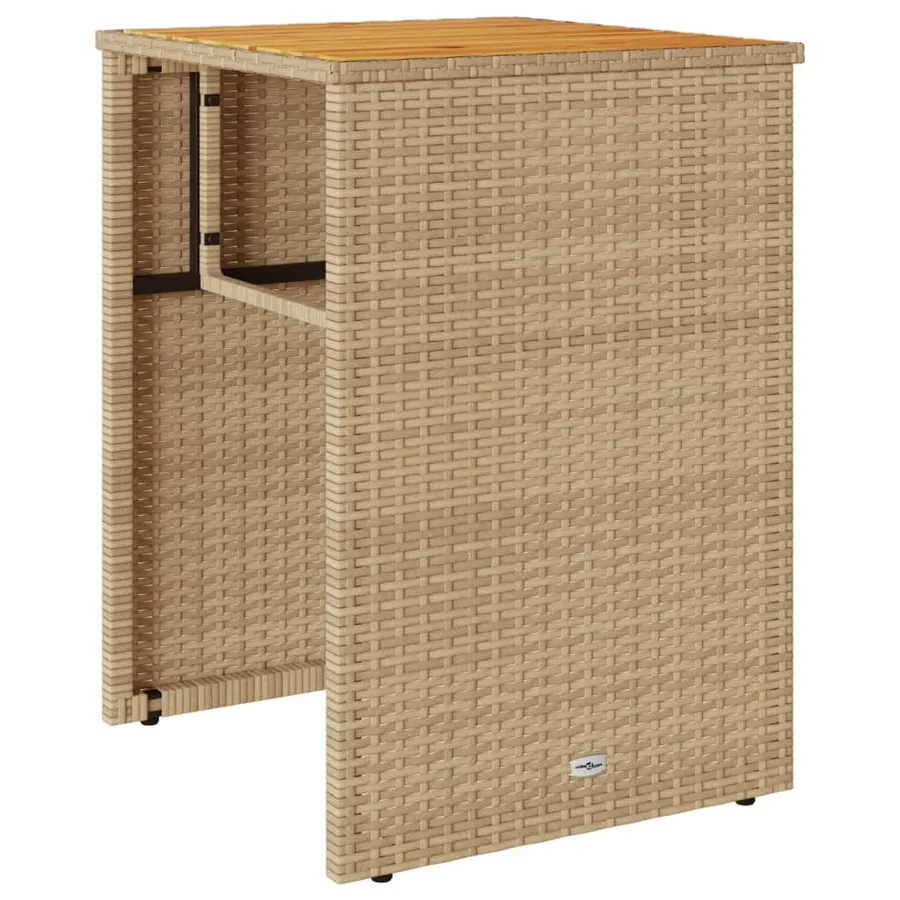 Ensemble de bistro 3 pcs avec coussins beige résine tressée - 4