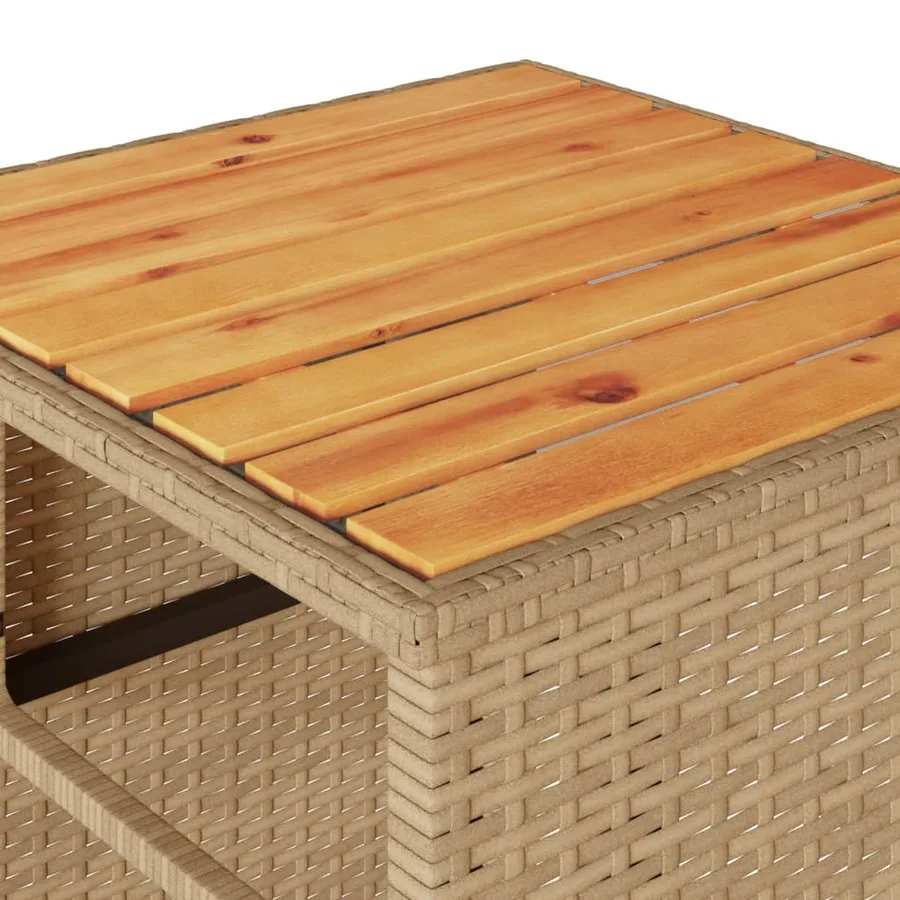 Ensemble de bistro 3 pcs avec coussins beige résine tressée - 9