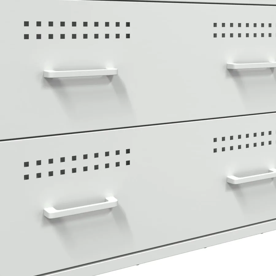 Buffet blanc 68x39x89 cm acier - 11