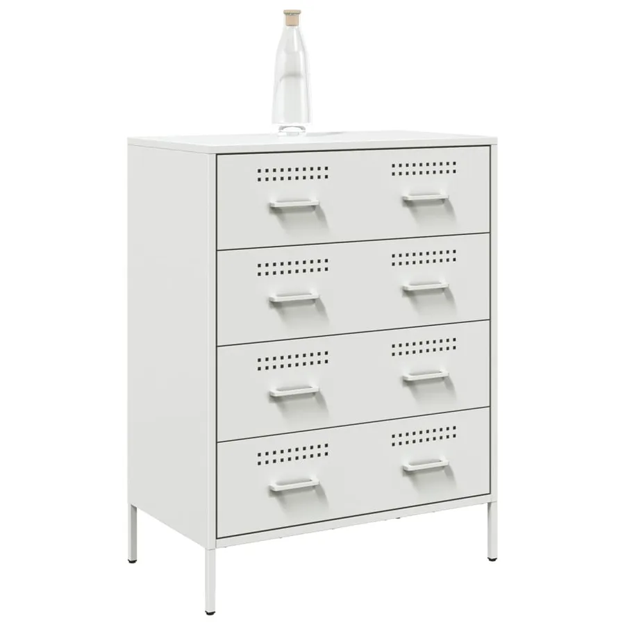 Buffet blanc 68x39x89 cm acier - 4