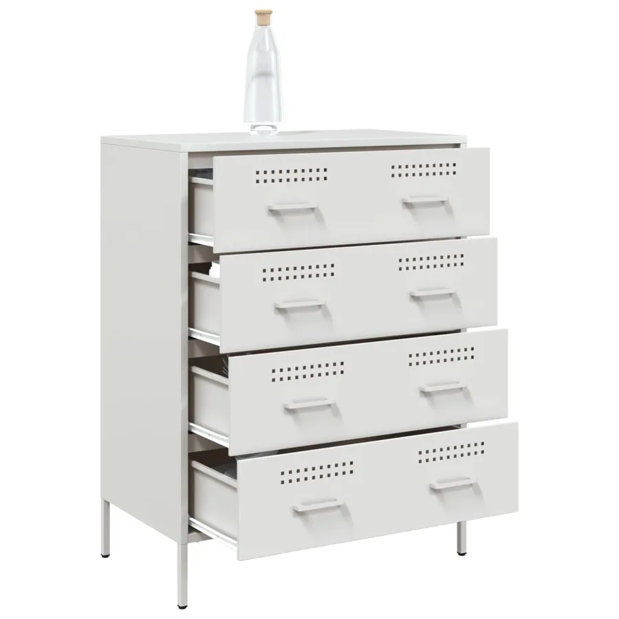 Buffet blanc 68x39x89 cm acier - 5