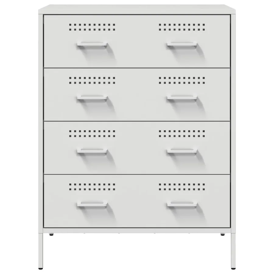 Buffet blanc 68x39x89 cm acier - 6