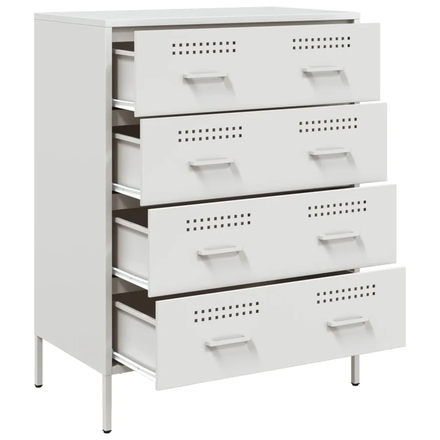 Buffet blanc 68x39x89 cm acier - 9