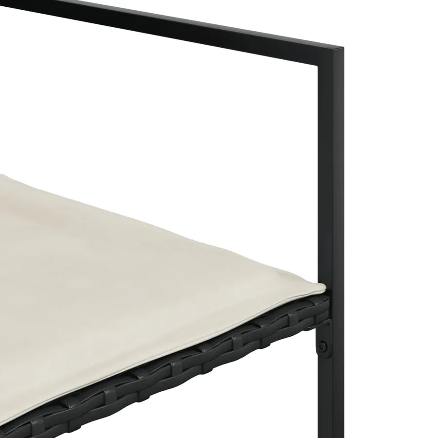 Ensemble à manger de jardin 9pcs coussins noir résine tressée - 6