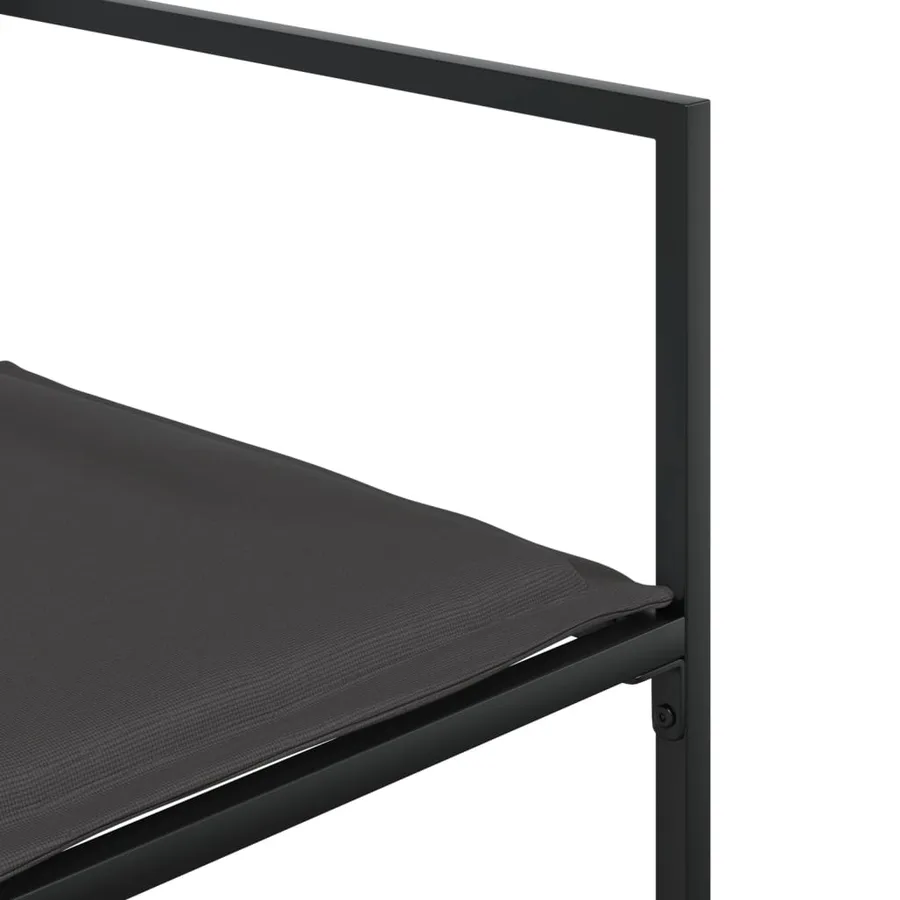 Ensemble à manger de jardin avec coussins 17 pcs noir textilène - 6