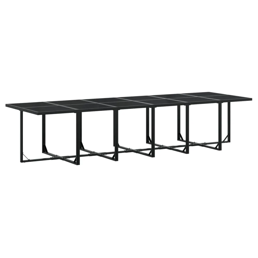 Ensemble à manger de jardin avec coussins 13 pcs noir textilène - 3