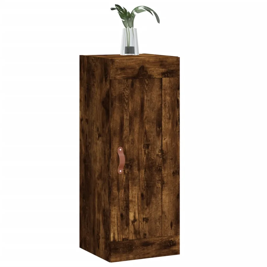 Armoire murale chêne fumé 34,5x34x90 cm bois d'ingénierie - 4