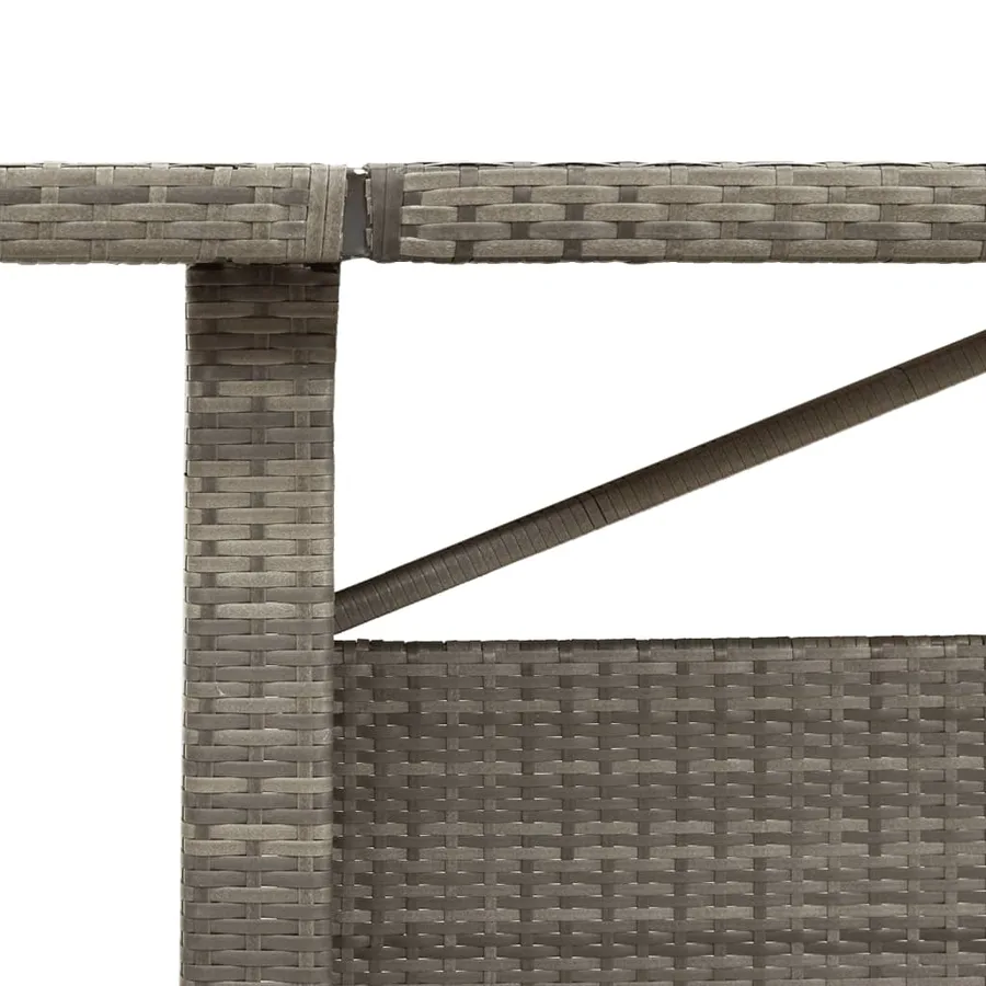 Table de jardin dessus en verre Gris 240x90x75cm Résine tressée - 8