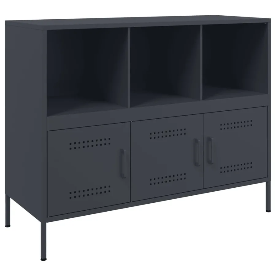 Buffet anthracite 100,5x39x79 cm acier - 2