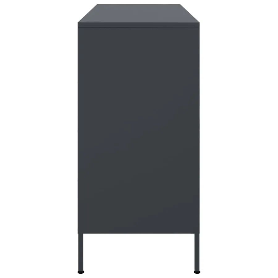 Buffet anthracite 100,5x39x79 cm acier - 7