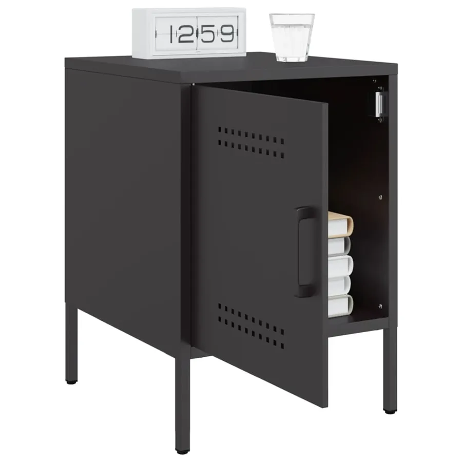 Tables de chevet 2 pcs noir 36x39x50,5 cm acier - 13