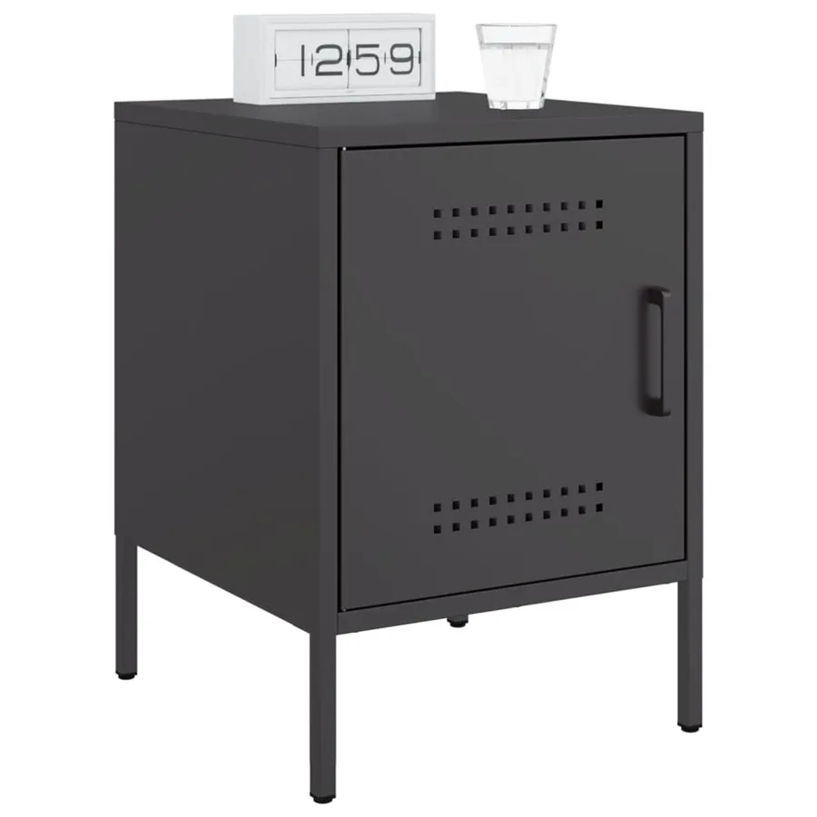 Tables de chevet 2 pcs noir 36x39x50,5 cm acier - 14