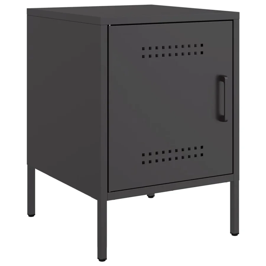 Tables de chevet 2 pcs noir 36x39x50,5 cm acier - 3