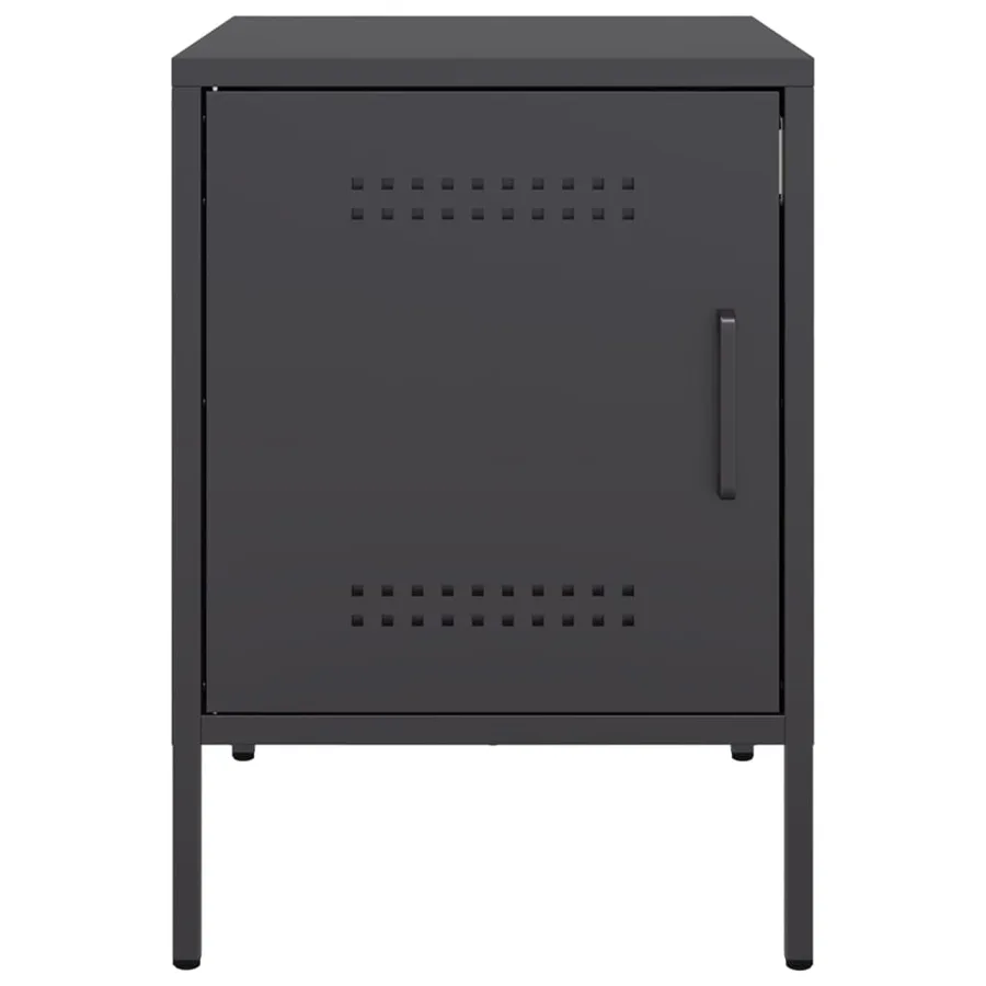Tables de chevet 2 pcs noir 36x39x50,5 cm acier - 4