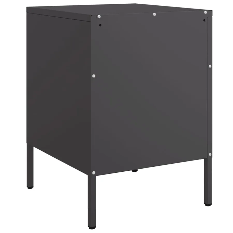 Tables de chevet 2 pcs noir 36x39x50,5 cm acier - 6