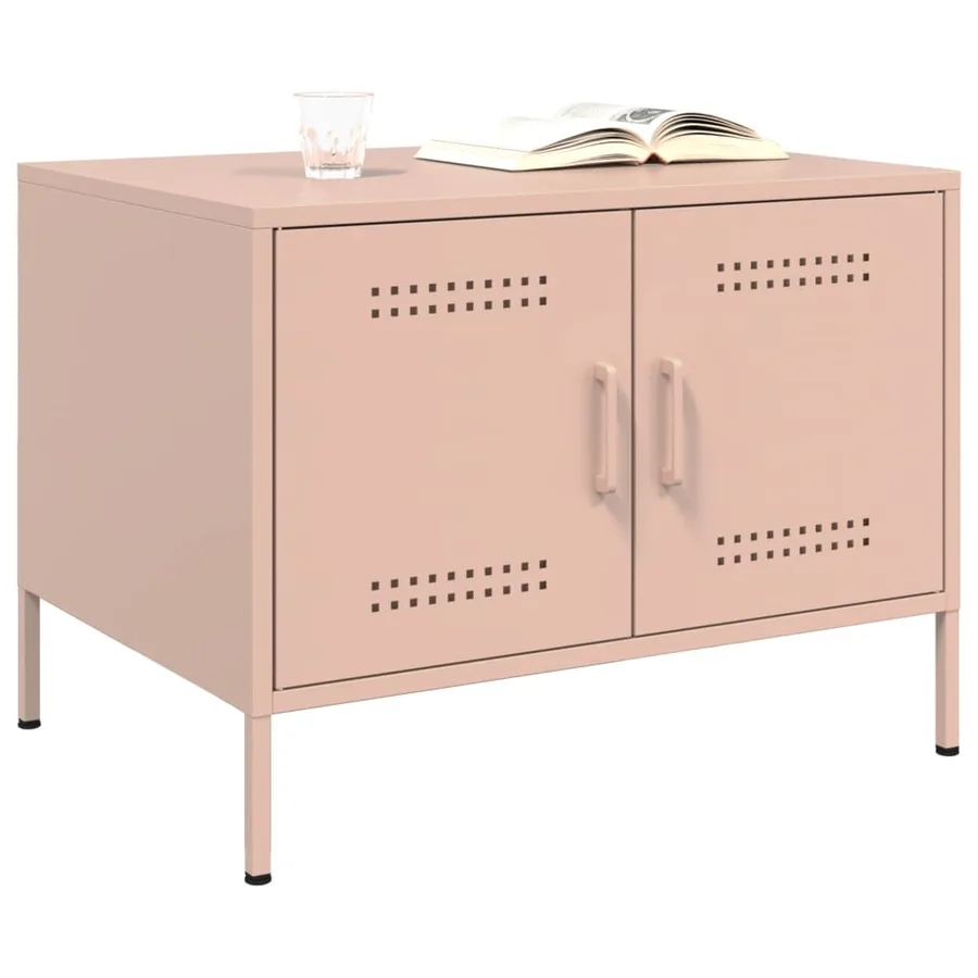 Table basse rose 68x50x50,5 cm acier - 3