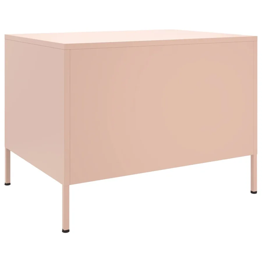 Table basse rose 68x50x50,5 cm acier - 7