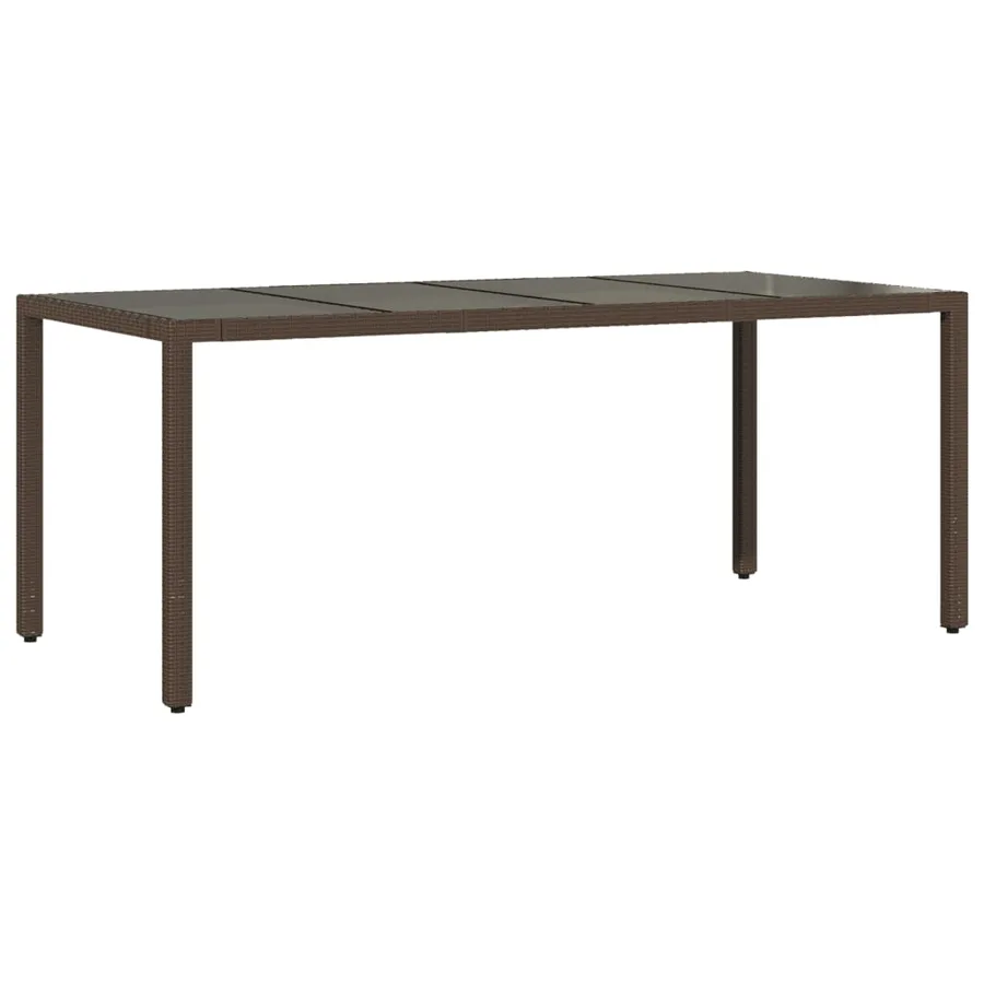 Ensemble à manger de jardin et coussins 9 pcs marron poly rotin - 4