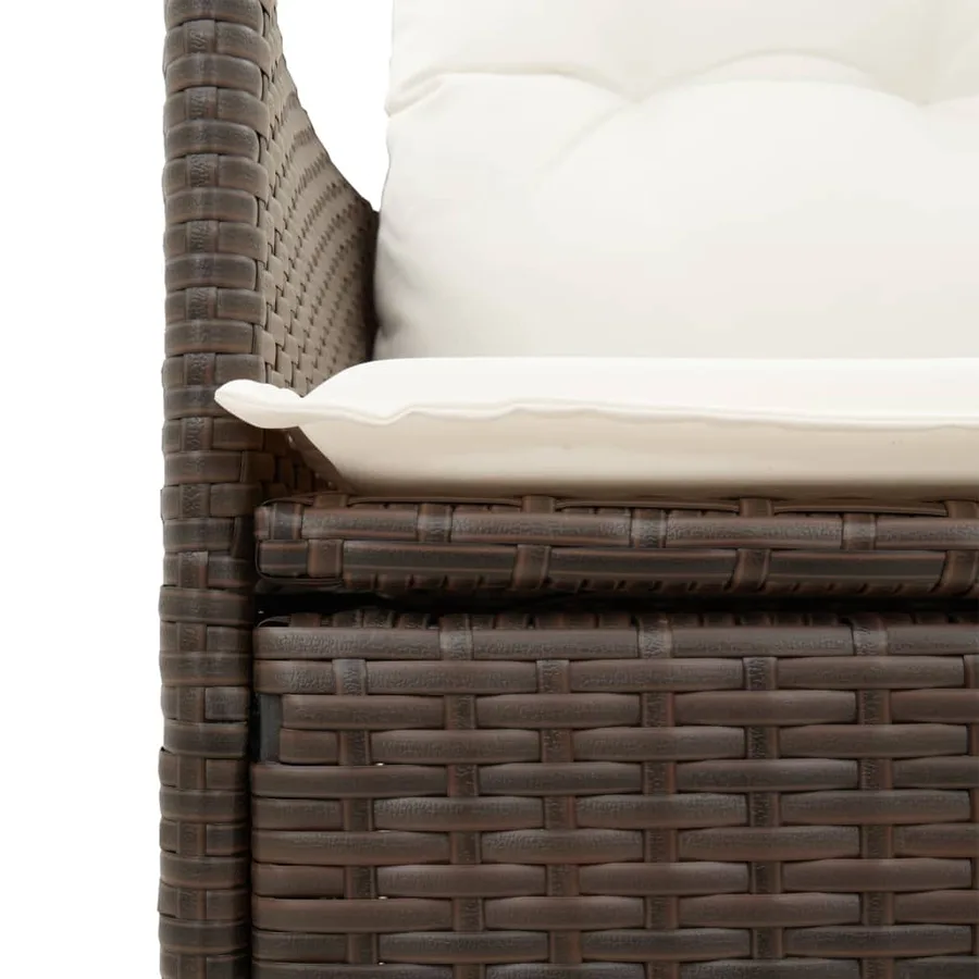 Ensemble à manger de jardin et coussins 9 pcs marron poly rotin - 5