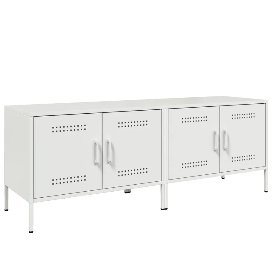 Meubles TV 2 pcs blanc 68x39x50,5 cm acier - 2