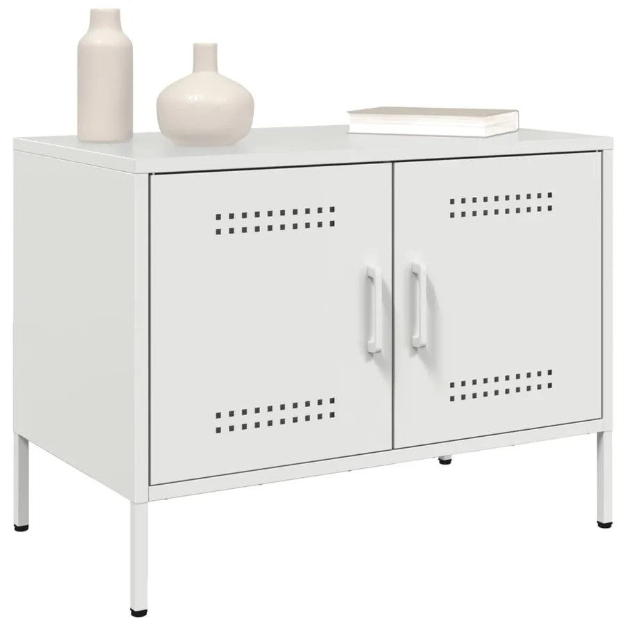 Meubles TV 2 pcs blanc 68x39x50,5 cm acier - 4