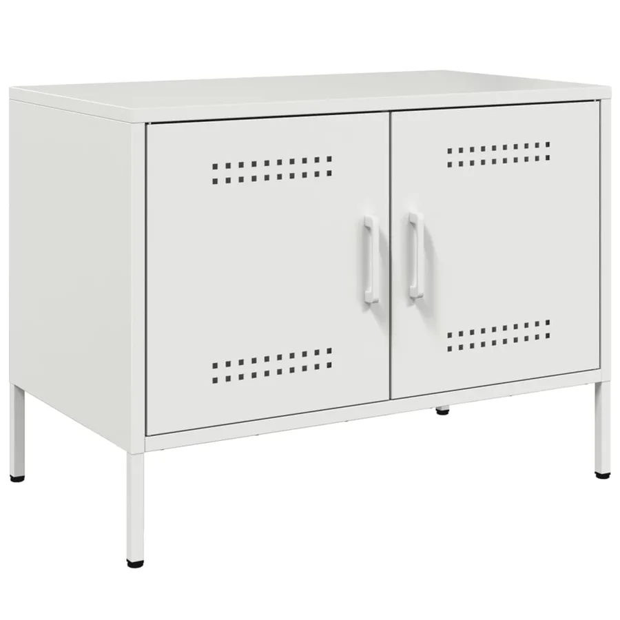 Meubles TV 2 pcs blanc 68x39x50,5 cm acier - 6